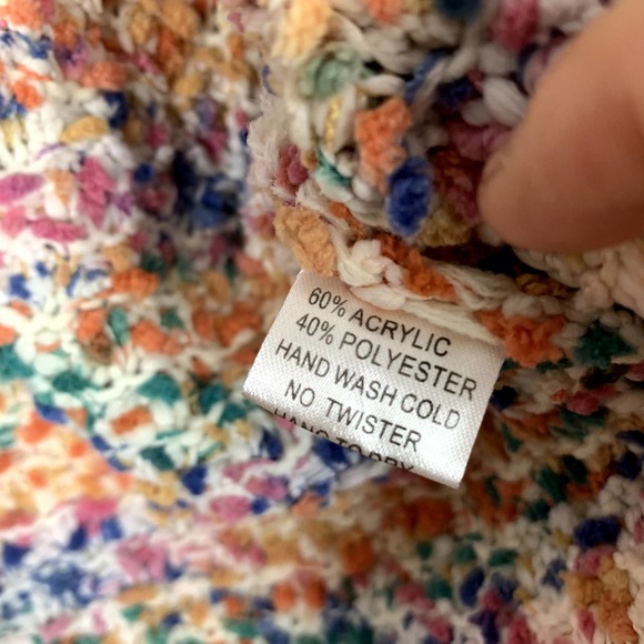 C.O.C White Colorful Crochet Knit Cardigan - Picture 4 of 6